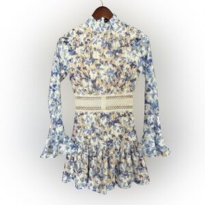 Pretty Little Thing Floral Long Sleeve Dress with Lace Detail